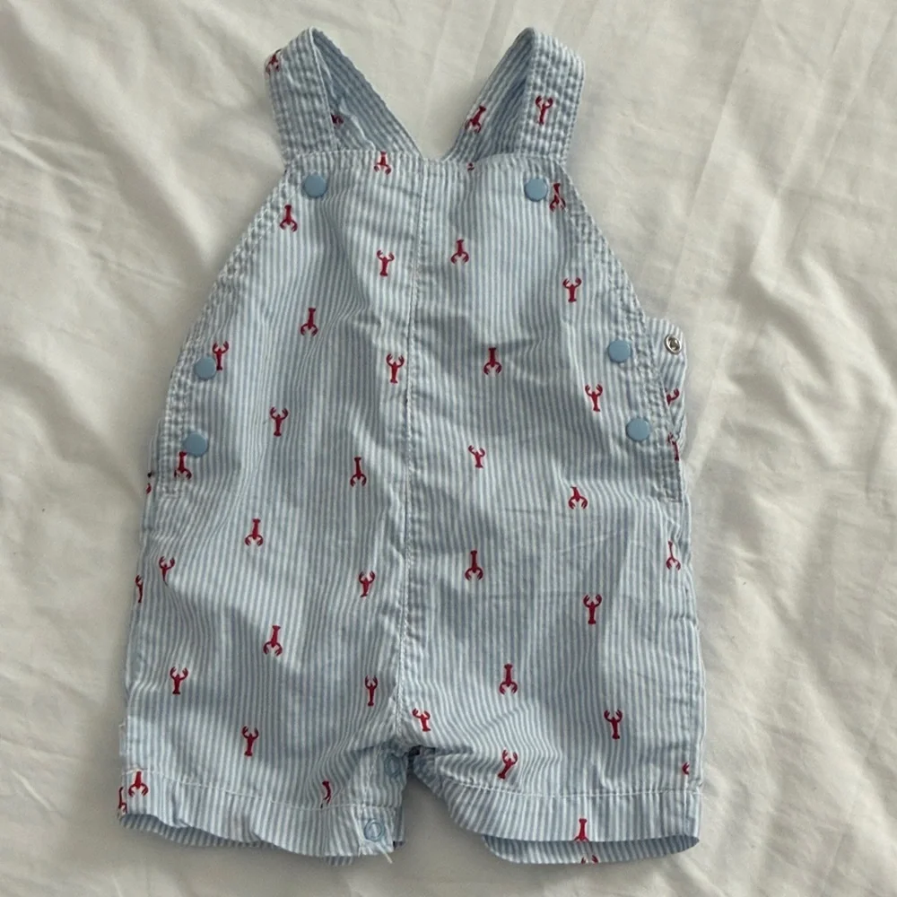 Carter's Red Pineapple Romper + Neutral & Blue Summer Onesies Set 6-months